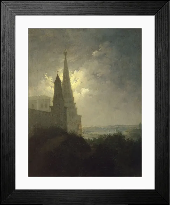Framed Print : View of the Moscow Kremlin and Zamoskvorechye at night, 1849 Framed Print : View of the Moscow Kremlin and Zamoskvorechye at night, 1849