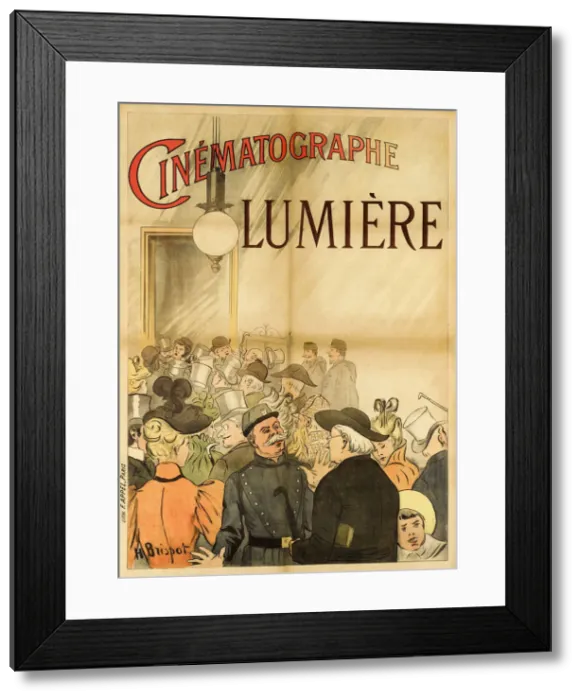 Framed Print : Cinematographe Lumiere, 1896