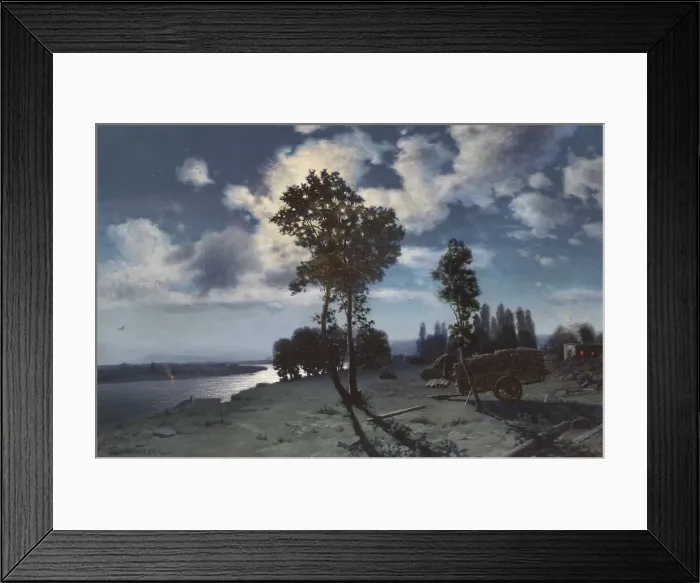 Framed Print : Moonlit river bank, 1896 Framed Print : Moonlit river bank, 1896