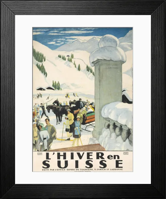 Framed Print : L Hiver en Suisse, 1921 Framed Print : L Hiver en Suisse, 1921