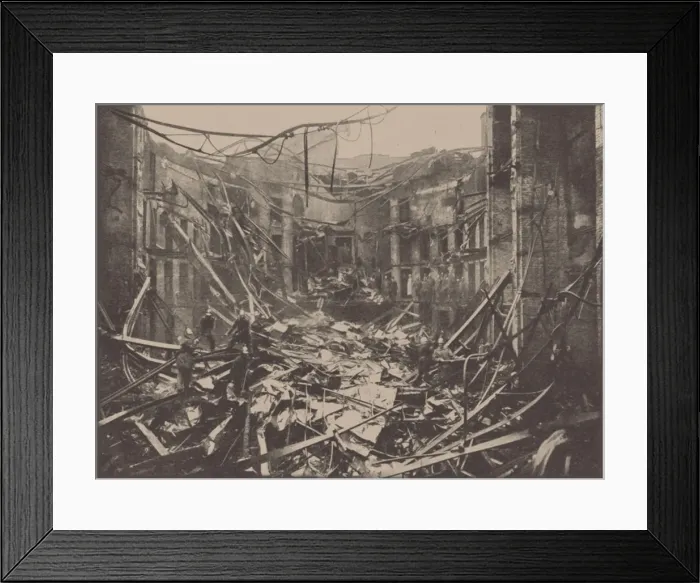 Framed Print : View into the ruined auditorium of the Suvorin (Maly) theatre after the fire on 20 August 1901 Framed Print : View into the ruined auditorium of the Suvorin (Maly) theatre after the fire on 20 August 1901