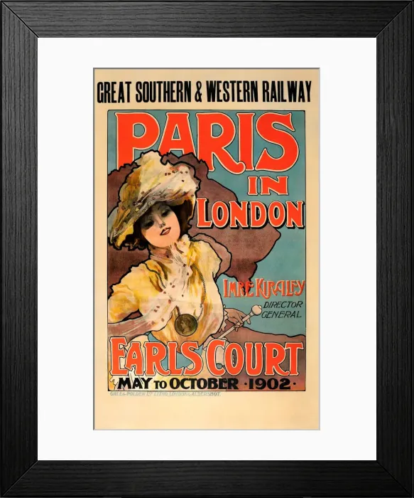 Framed Print : Paris in London. Great Southern and Western Railway, 1902 Framed Print : Paris in London. Great Southern and Western Railway, 1902