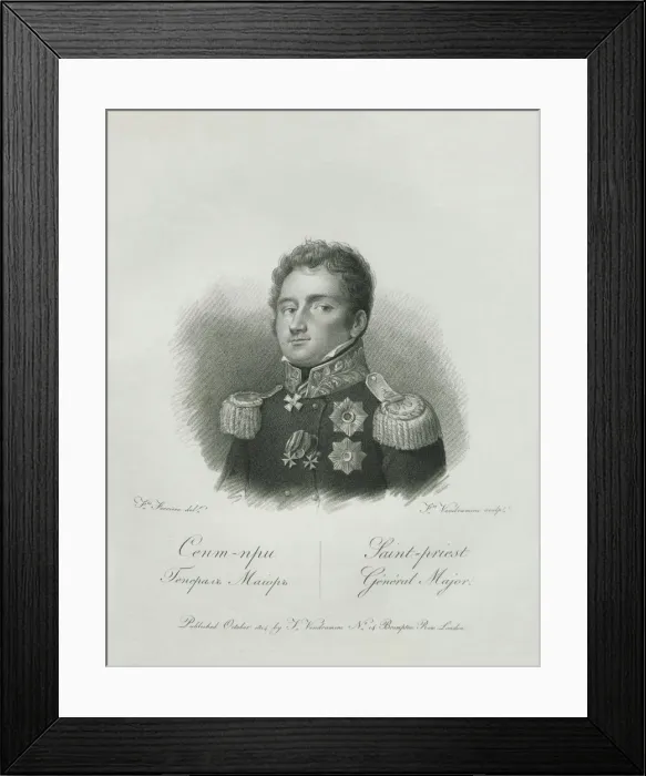Framed Print : Guillaume Emmanuel Guignard, vicomte de Saint-Priest (1776-1814), 1813 Framed Print : Guillaume Emmanuel Guignard, vicomte de Saint-Priest (1776-1814), 1813