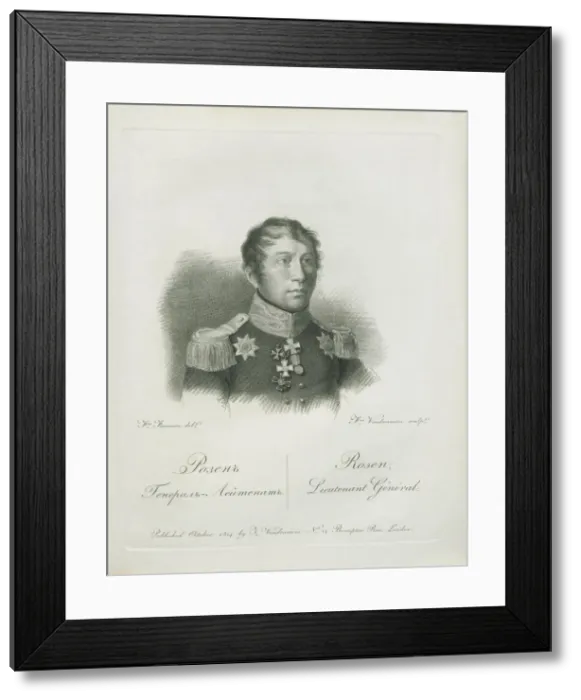 Framed Print : Portrait of General Baron Georg (Grigory Vladimirovich) von Rosen (1782-1841), 1813 Framed Print : Portrait of General Baron Georg (Grigory Vladimirovich) von Rosen (1782-1841), 1813