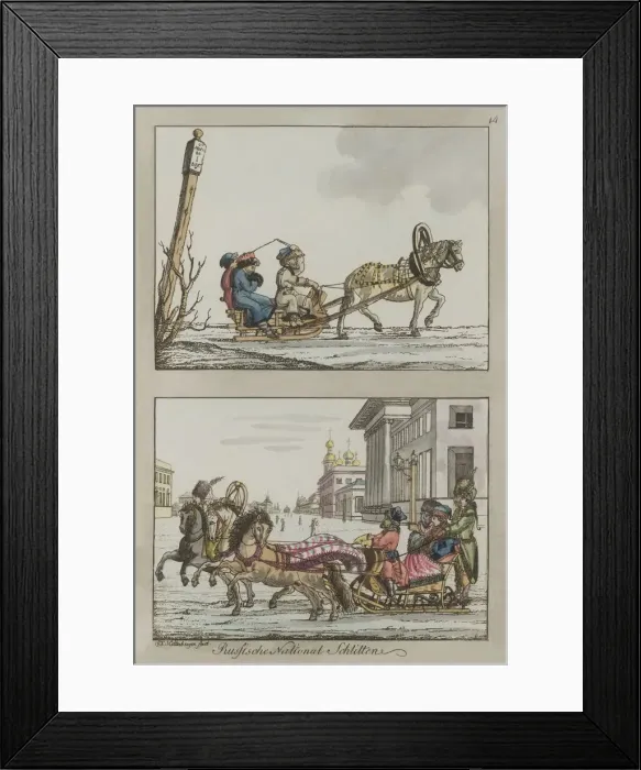Framed Print : Russian sledges, Between 1792 and 1820 Framed Print : Russian sledges, Between 1792 and 1820