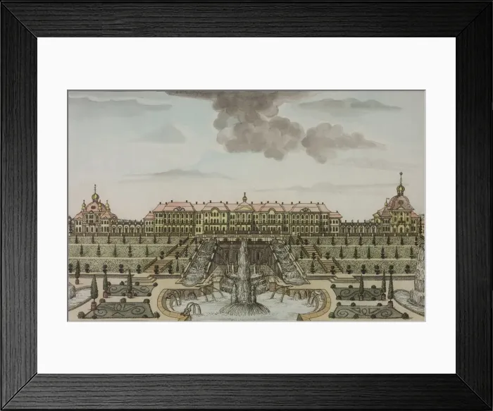 Framed Print : View of the Great Palace in Peterhof, Between 1792 and 1820 Framed Print : View of the Great Palace in Peterhof, Between 1792 and 1820