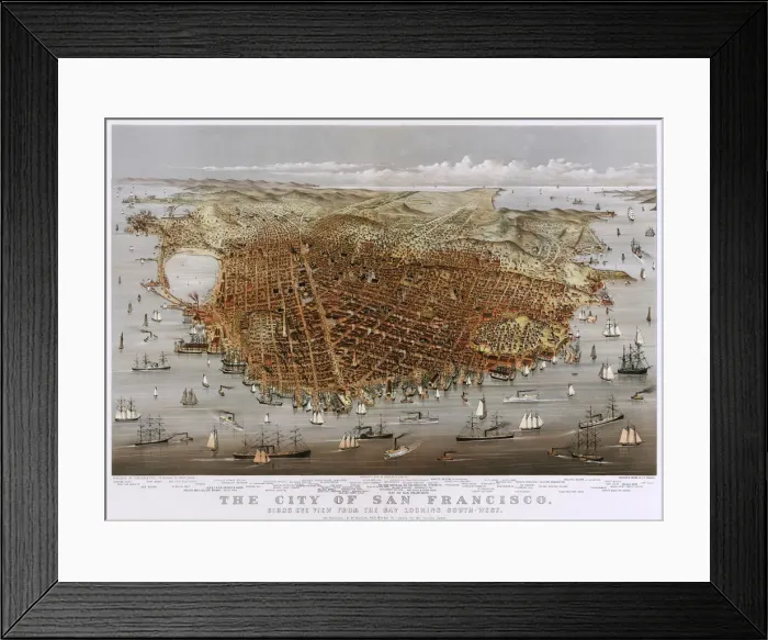 Framed Print : The City of San Francisco, 1878 Framed Print : The City of San Francisco, 1878