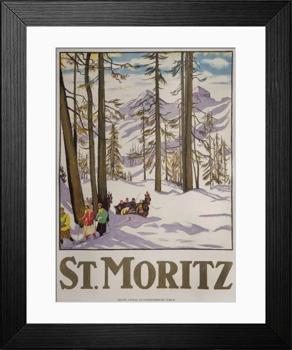 Framed Print : St. Moritz, 1918 Framed Print : St. Moritz, 1918
