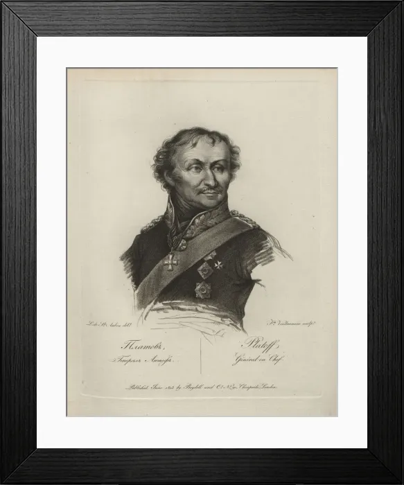 Framed Print : Portrait of General Count Matvei Ivanovich Platov (1757-1818), 1813 Framed Print : Portrait of General Count Matvei Ivanovich Platov (1757-1818), 1813