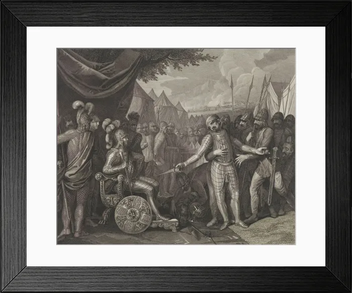 Framed Print : Wichmann II the Younger surrenders to Mieszko I of Poland, Late 18th century Framed Print : Wichmann II the Younger surrenders to Mieszko I of Poland, Late 18th century