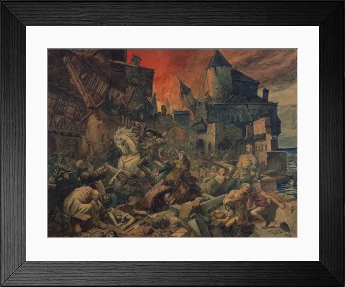 Framed Print : The Basel earthquake of 18 October 1356 Framed Print : The Basel earthquake of 18 October 1356