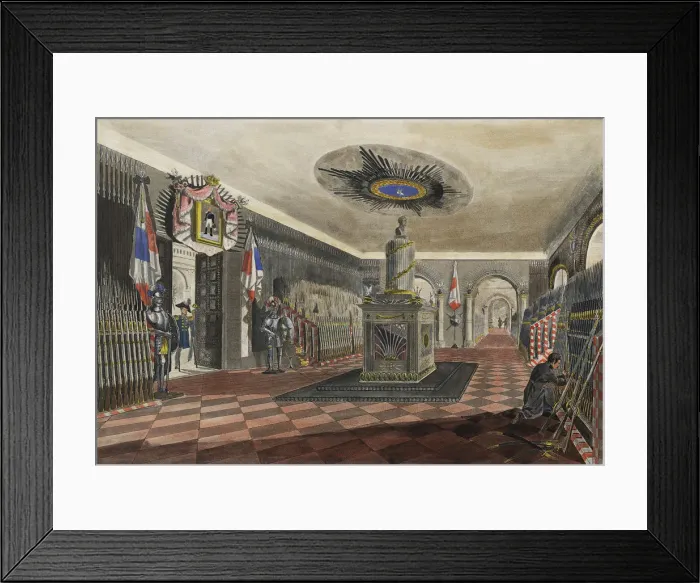 Framed Print : The Warsaw Arsenal. The central hall, 1829 Framed Print : The Warsaw Arsenal. The central hall, 1829