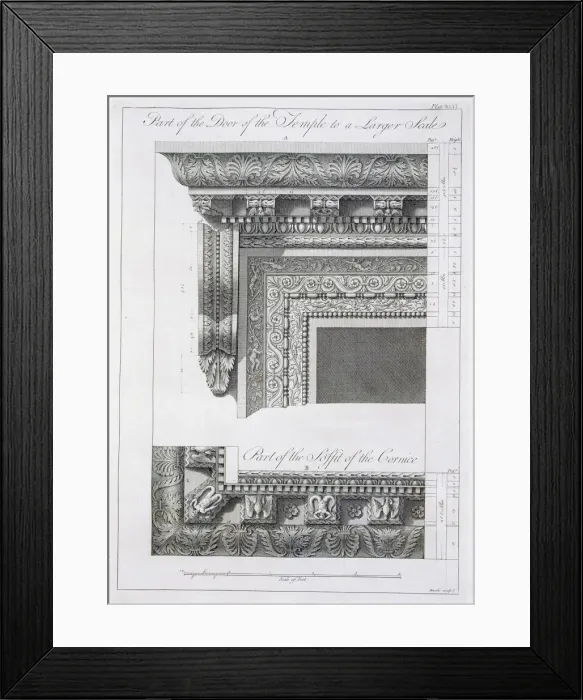 Framed Print : Part of the door of the temple, pub. 1764. Creator: Robert Adam (1728-92) Framed Print : Part of the door of the temple, pub. 1764. Creator: Robert Adam (1728-92)