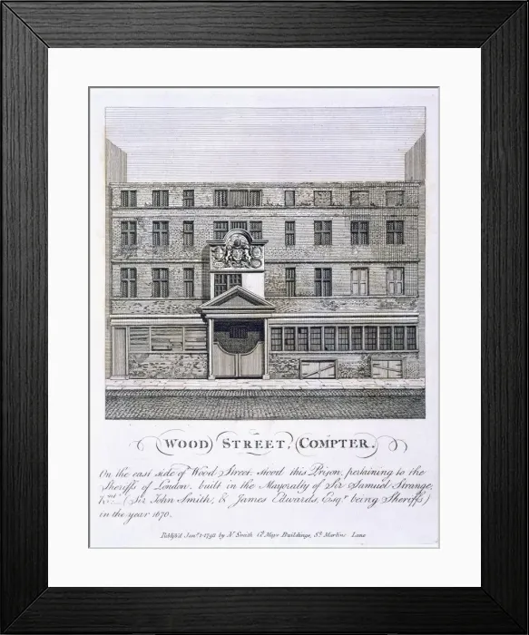 Framed Print : Wood Street, Compter, pub. 1793. Creator: English School (17th Century) Framed Print : Wood Street, Compter, pub. 1793. Creator: English School (17th Century)