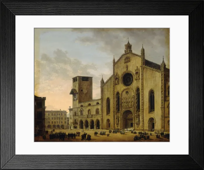 Framed Print : A Religious Procession on the Cathedral Square in Como, 1817 Framed Print : A Religious Procession on the Cathedral Square in Como, 1817