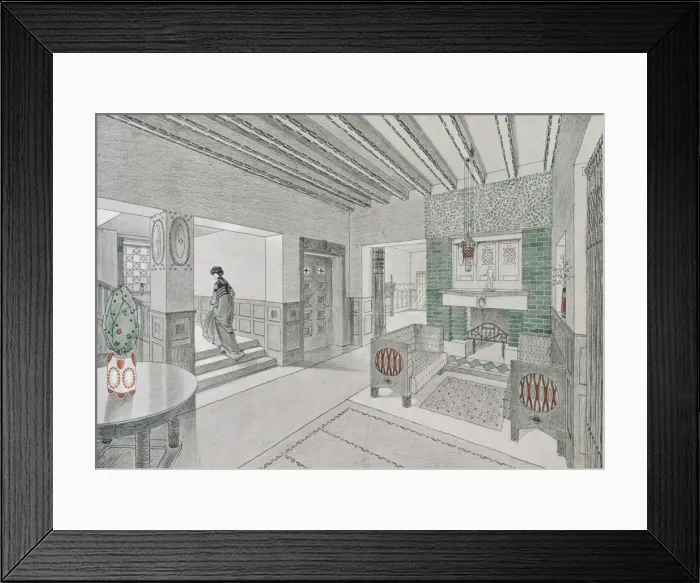 Framed Print : Design for a living-hall by Valentin Mink, 1906. Creator: German School (20th Century) Framed Print : Design for a living-hall by Valentin Mink, 1906. Creator: German School (20th Century)