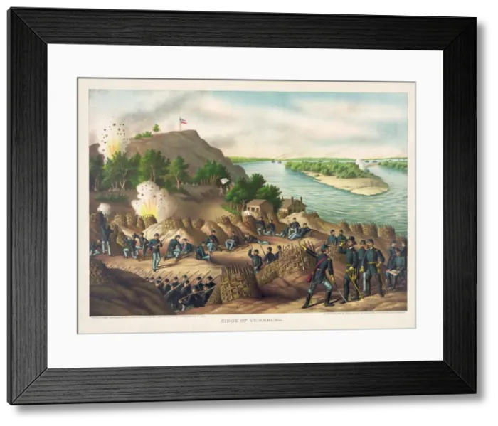 Framed Print : Siege of Vicksburg--Surrender, July 4, 1863, pub. 1888. Creator: American School (19th Century)