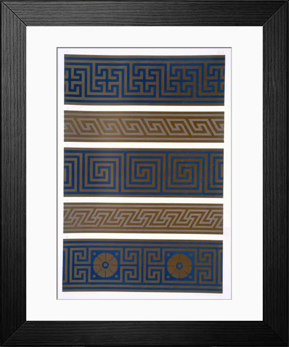 Framed Print : Greek Ornament: Bands or borders in dark on light and light on dark colours, pub Framed Print : Greek Ornament: Bands or borders in dark on light and light on dark colours, pub