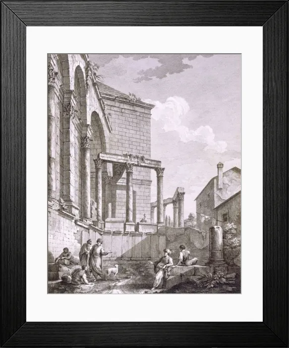 Framed Print : Side view of the Temple of Jupiter, pub. 1764. Creator: Robert Adam (1728-92) Framed Print : Side view of the Temple of Jupiter, pub. 1764. Creator: Robert Adam (1728-92)