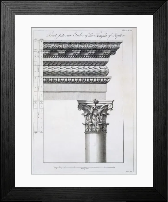 Framed Print : Order of the Portico to the Vestibulum in the Peristylium, pub. 1764. Creator: Robert Adam Framed Print : Order of the Portico to the Vestibulum in the Peristylium, pub. 1764. Creator: Robert Adam