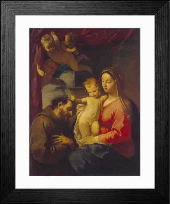 Framed Print : Madonna with the Child and Saint Francis of Assisi, 1645-1648 Framed Print : Madonna with the Child and Saint Francis of Assisi, 1645-1648