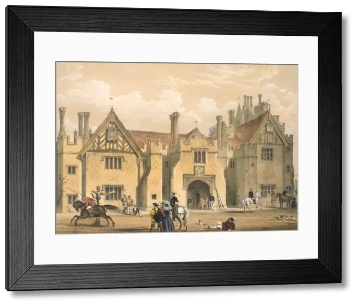 Framed Print : Joust practice, Compton Wynyates, Warwick, mid 1600s. Creator: Joseph Nash (1809-78) Framed Print : Joust practice, Compton Wynyates, Warwick, mid 1600s. Creator: Joseph Nash (1809-78)