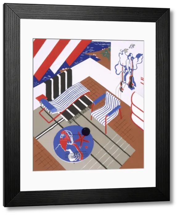 Framed Print : Outside terrace, c1920s. Creator: Valentin Mink (20th Century) Framed Print : Outside terrace, c1920s. Creator: Valentin Mink (20th Century)