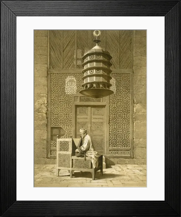 Framed Print : Cairo: Funerary or Sepuchral Mosque of Sultan Barquoq seated Imam reading the Koran Framed Print : Cairo: Funerary or Sepuchral Mosque of Sultan Barquoq seated Imam reading the Koran
