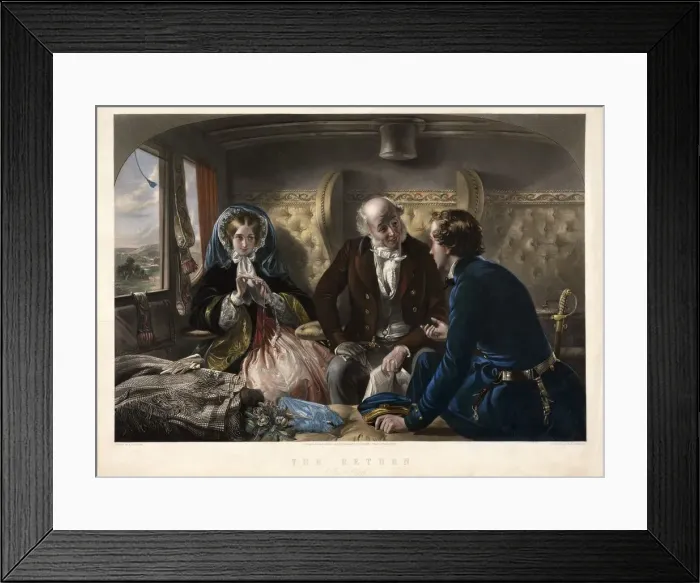 Framed Print : The Return (First Class), pub. 1857. Creator: Abraham Solomon (1824 - 1862) after