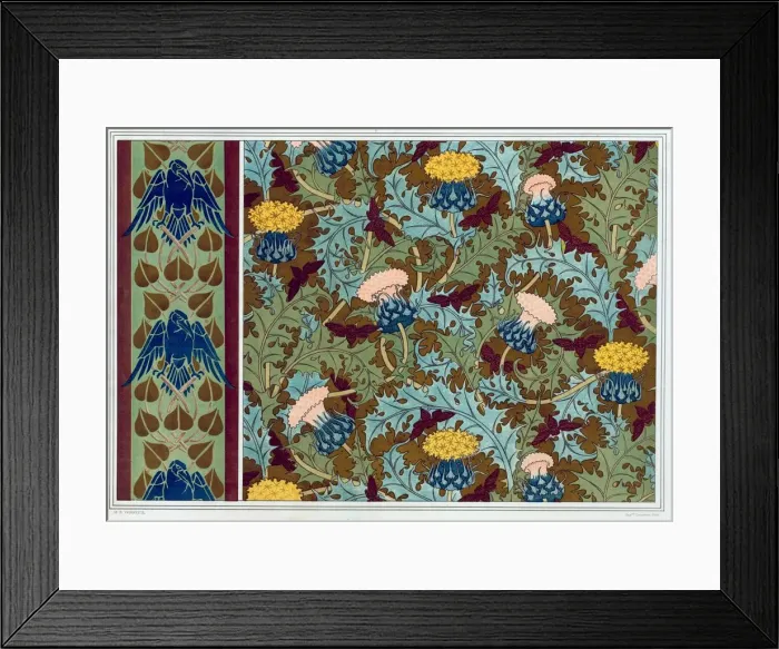 Framed Print : Designs for wallpaper borders and printed fabric, pub. 1897. Creator: Maurice Pillard Verneuil Framed Print : Designs for wallpaper borders and printed fabric, pub. 1897. Creator: Maurice Pillard Verneuil