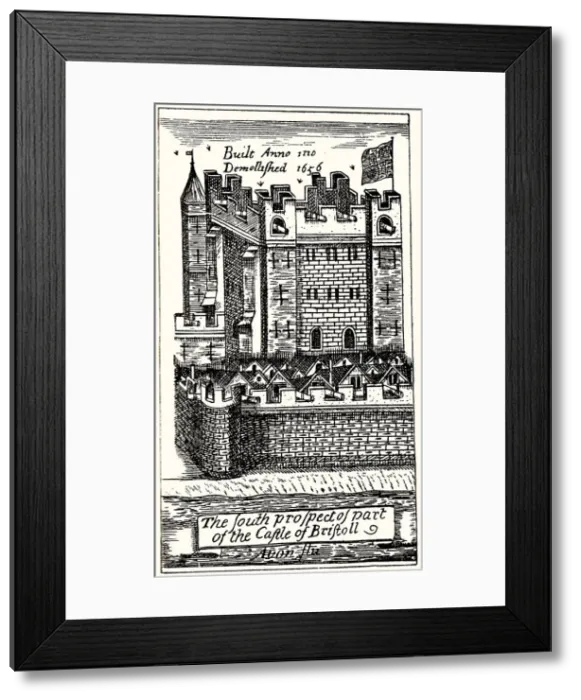 Framed Print : The South Prospect of Part of the Castle of Bristoll, pub. 1893. Creator: English School Framed Print : The South Prospect of Part of the Castle of Bristoll, pub. 1893. Creator: English School