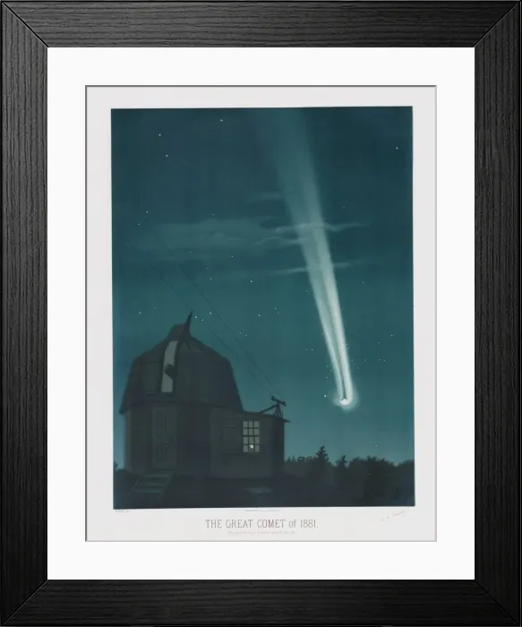 Framed Print : The Great Comet of 1881, observed on the Night of June 25-26, at 1h. 30m AM, pub. 1881 Framed Print : The Great Comet of 1881, observed on the Night of June 25-26, at 1h. 30m AM, pub. 1881