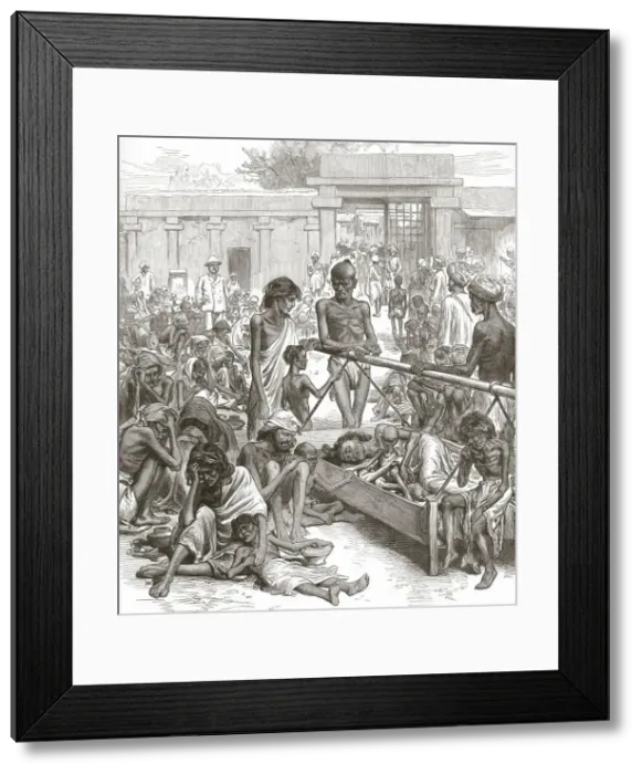 Framed Print : The Famine in India: Natives Waiting for Relief at Bangalore, October 1877. Creator Framed Print : The Famine in India: Natives Waiting for Relief at Bangalore, October 1877. Creator