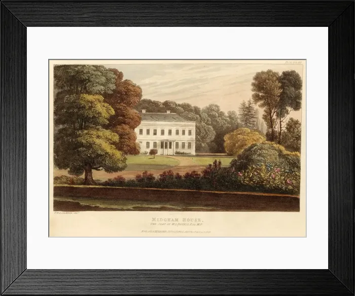 Framed Print : Midgham House, the Seat of W. S. Poyntz, Esq. M. P. pub. 1826. Creator: English School Framed Print : Midgham House, the Seat of W. S. Poyntz, Esq. M. P. pub. 1826. Creator: English School
