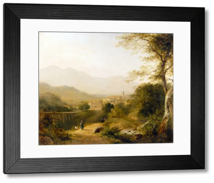Framed Print : Italian Landscape, 1839. Creator: Joseph William Allen (1803-52) Framed Print : Italian Landscape, 1839. Creator: Joseph William Allen (1803-52)