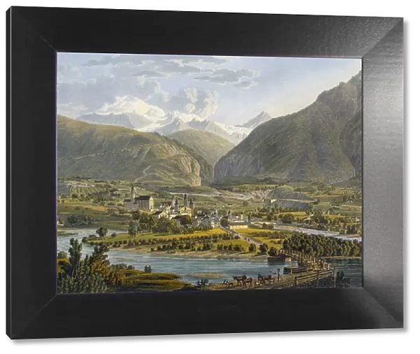 Brig on the Rhone, Bernese Alps, Switzerland, 1819. Creator: Swiss School (19th Century)
