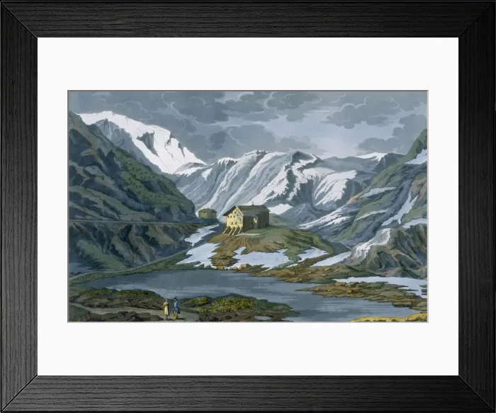 Framed Print : Switzerland: Hospice of St. Bernard in the Alps. Creator: Italian School (19th Century) Framed Print : Switzerland: Hospice of St. Bernard in the Alps. Creator: Italian School (19th Century)