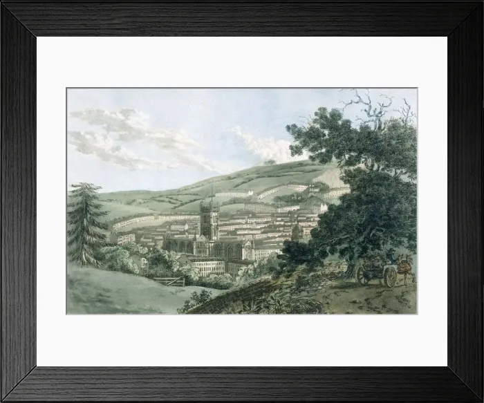 Framed Print : Bath, from the private road leading to Prior Park, pub. 1793. Creator: J. Hassell (1767-1825) and J Framed Print : Bath, from the private road leading to Prior Park, pub. 1793. Creator: J. Hassell (1767-1825) and J