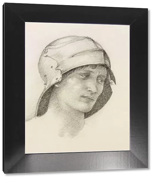 Woman in hat, detail from a sketchbook, c1880s. Creator: Sir Edward Burne-Jones (1833-98)