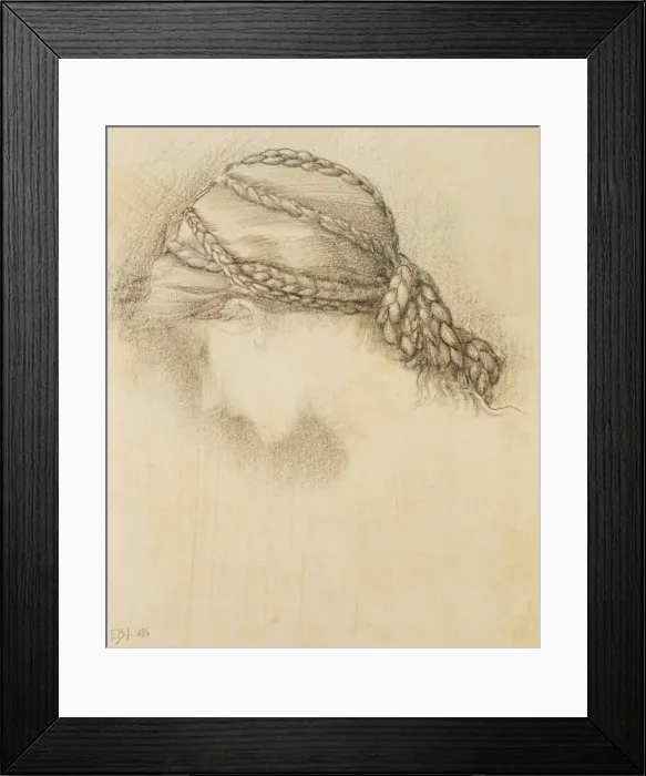 Framed Print : Womans head, detail from a sketchbook, 1886. Creator: Sir Edward Burne-Jones (1833-98) Framed Print : Womans head, detail from a sketchbook, 1886. Creator: Sir Edward Burne-Jones (1833-98)