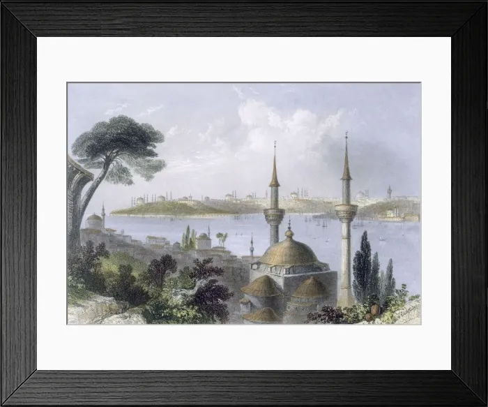 Framed Print : General view of Constantinople from Scutari, c1850. Creator: William Henry Bartlett (1809-54) Framed Print : General view of Constantinople from Scutari, c1850. Creator: William Henry Bartlett (1809-54)