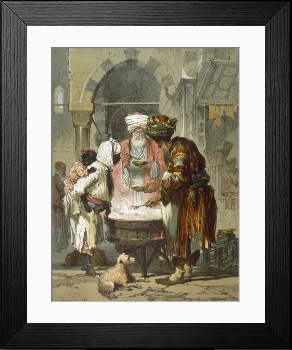 Framed Print : Woman at a street fountain (Sebil), pub. 1865. Creator: Amadeo Preziosi (1816-82) Framed Print : Woman at a street fountain (Sebil), pub. 1865. Creator: Amadeo Preziosi (1816-82)