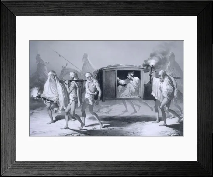 Framed Print : Indian-style post-chaise in the Punjab between Loudiana and Amritsar, 1859. Creator: A Framed Print : Indian-style post-chaise in the Punjab between Loudiana and Amritsar, 1859. Creator: A