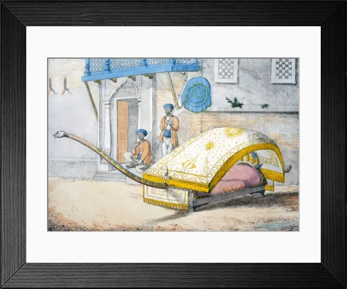 Framed Print : D jehalledar, or canopied bed conveyance with extra-long front, 1799 Framed Print : D jehalledar, or canopied bed conveyance with extra-long front, 1799