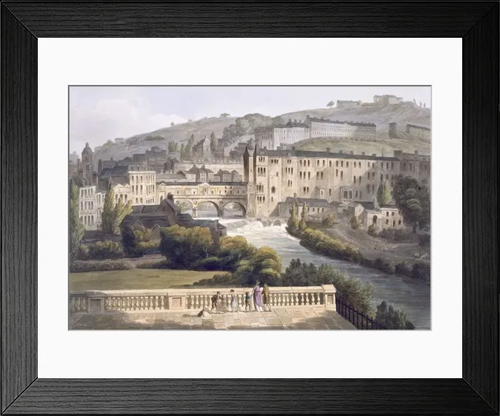 Framed Print : Pulteney Bridge, pub. 1806. Creator: John Claude Nattes (1765-1822) Framed Print : Pulteney Bridge, pub. 1806. Creator: John Claude Nattes (1765-1822)