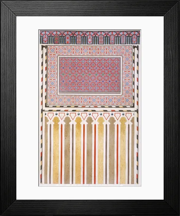 Framed Print : Cairo: Decoration of the El Bordeyny Mosque: geometric patterns of the mosaic of the Mihrab, pub Framed Print : Cairo: Decoration of the El Bordeyny Mosque: geometric patterns of the mosaic of the Mihrab, pub