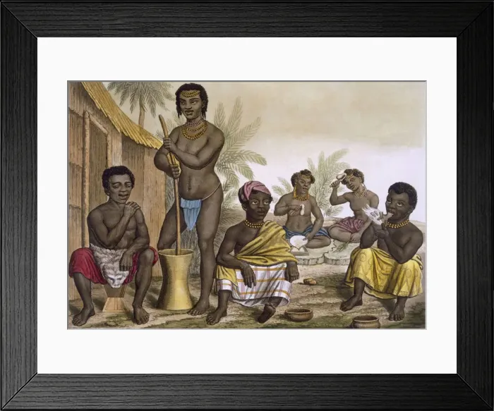 Framed Print : Natives of the Muchicongo Tribe, Near Luanda, Congo, Vol II, c1820-30. Creator: Italian School Framed Print : Natives of the Muchicongo Tribe, Near Luanda, Congo, Vol II, c1820-30. Creator: Italian School