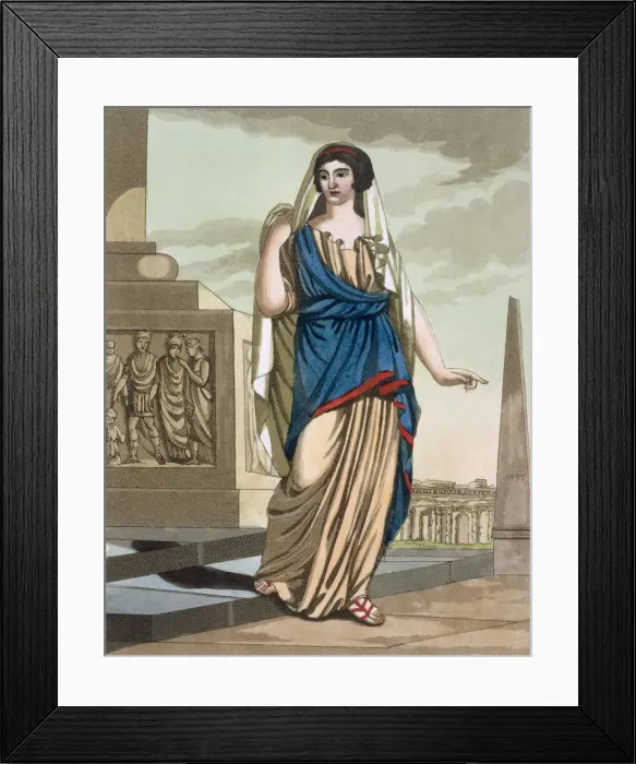Framed Print : Female Citizen of Ancient Rome, pub. 1796. Creator: Jacques Grasset de Saint-Sauveur (1757-1810) Framed Print : Female Citizen of Ancient Rome, pub. 1796. Creator: Jacques Grasset de Saint-Sauveur (1757-1810)