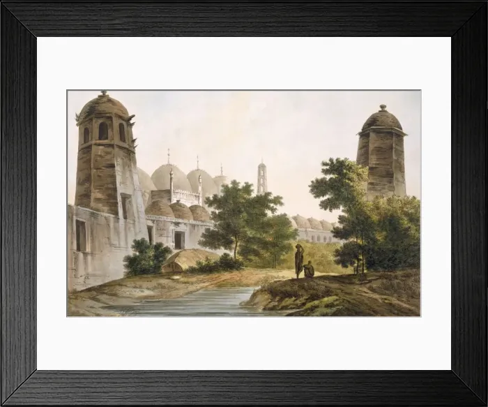 Framed Print : A View of the Cuttera built by Jaffeir Cawn at Muxadavad, pub. 1785-88. Creator: William Hodges Framed Print : A View of the Cuttera built by Jaffeir Cawn at Muxadavad, pub. 1785-88. Creator: William Hodges