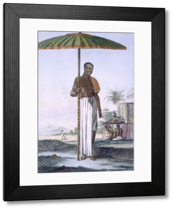 Framed Print : Porter of the Ouriah caste, pub. 1808-12. Creator: Franz Balthazar Solvyns (1760-1824) Framed Print : Porter of the Ouriah caste, pub. 1808-12. Creator: Franz Balthazar Solvyns (1760-1824)